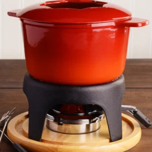 Rustic Orange Fondue Set